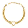 Wholesale Simple Style Solid Color 304 Stainless Steel 18K Gold Plated Bracelets In Bulk
