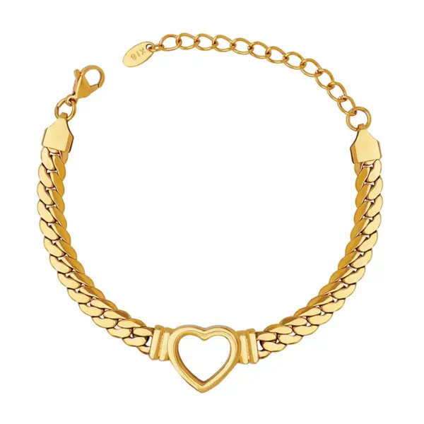 Wholesale Simple Style Solid Color 304 Stainless Steel 18K Gold Plated Bracelets In Bulk