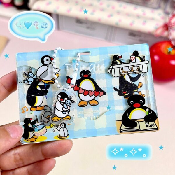 Wholesale Pingu Penguin Original Card Holder, Cute Acrylic Card Holder for Students (Campus Card, Meal Card, Aess Card Protector)
