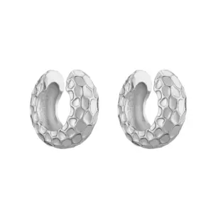 White Gold Color Serpentine C- Shaped 1 Pair