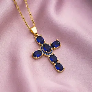 Blue Zircon Cross