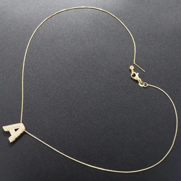 Hip-hop Exaggerated Punk Letter Copper Plating Inlay Zircon 18k Gold Plated Pendant Necklace