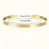 304 Stainless Steel Solid Color PVD Coated 18K Real Gold Plated Vacation Classic Style Waterproof Non Tarnish Plating Bangle