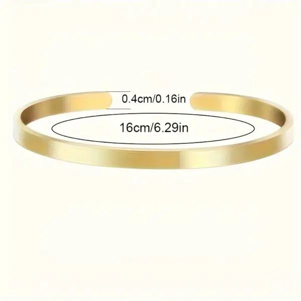 304 Stainless Steel Solid Color PVD Coated 18K Real Gold Plated Vacation Classic Style Waterproof Non Tarnish Plating Bangle