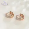 Wholesale 1 Pair XUPING Simple Style Commute Circle Inlay Copper Artificial Gemstones 18K Gold Plated Hoop Earrings