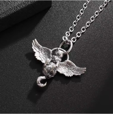 Wholesale Cross-border hot AliExpress TEMU Europe and the United States men and women pendant necklace wings civet cat factory direct