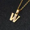 Water Plating 18K Gold Plated Letter 201 Stainless Steel Titanium Steel Fashion 304 Stainless Steel Necklace