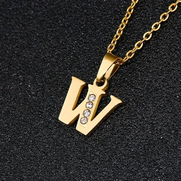 Water Plating 18K Gold Plated Letter 201 Stainless Steel Titanium Steel Fashion 304 Stainless Steel Necklace