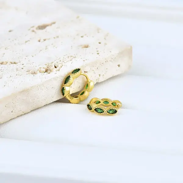 Wholesale Retro Waves Plating Inlay Copper Rhinestones Earrings