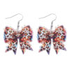 Wholesale Acrylic Christmas Lights Leopard Print Bow Earrings