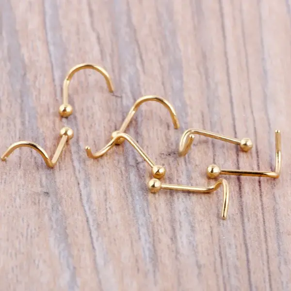 Wholesale Fashion Solid Color Stainless Steel Nose Studs 1 Piece Nose Pin