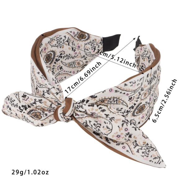 Wholesale Cashew Flower Fabric Satin Wide Version Pressed Hair Headband Hair Accessories for Women Korean Style Fashionable Versatile Knotted Rabbit Ear Headband