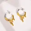 Wholesale 1 Pair Fashion C Shape Plating 201 Stainless Steel Stainless Steel Earrings