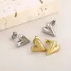Cross-border Titanium Steel Love Earrings Vacuum Plating Gold Simple Fashion Niche Design Women's Water Drop Heart-shaped Earrings