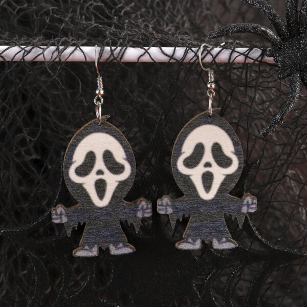 Wholesale Cross-border Halloween cartoon spider web earrings European and American holiday party women's earrings personality funny skull earrings