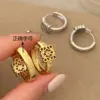 Wholesale Retro Minimalist High-End Hollow Micro-Paved Metal Earrings Fashionable Versatile Daily Design Elegant Ear Jewelry