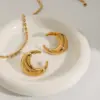 Wholesale 304 Stainless Steel Moon PVD Coated 18K Real Gold Plated Real Gold Plated 18K Gold Vintage Style Simple Style Classic Style Waterproof Non Tarnish Ear Studs