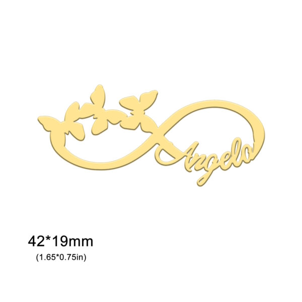 Wholesale Cross-Border Hot-Selling Xiaohongshu Hot-Selling Infinity Symbol Butterfly Brooch with Customizable Name 304 Stainless Steel Brooch