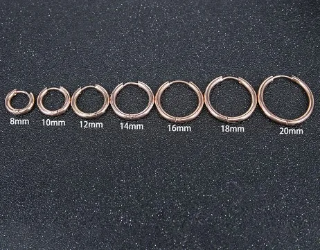 1 Piece Fashion Round Polishing Titanium Steel Hoop Earrings