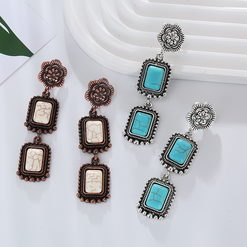 Wholesale Cross-border original design European and American retro fashion new multi-layer temperament earrings exaerated bohemian dinner earrings