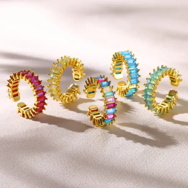 PVD Coated Real Gold Plated Geometric 304 Stainless Steel Modern Style Classic Style Waterproof Non Tarnish Open Rings