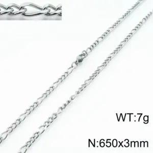 Steel Color 650 * 3mm = Necklace KN197291-Z