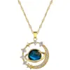 Wholesale IG Style Simple Style Star Planet 201 Stainless Steel Copper Plating Inlay White Gold Plated Gold Plated Resin Zircon