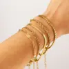 Simple Style Solid Color 304 Stainless Steel 18K Gold Plated Twisted Rope Chain Snake Chain Bracelets Chain Bracelet In Bulk