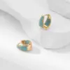 Copper Colorful Electroplated Zircon KC Golden Plated Sweet Plating Inlay Earrings