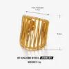 Wholesale Ion Plating (IP) 18K Gold Plated Lines 304 Stainless Steel Casual Rock Marine Style Waterproof Non Tarnish Open Rings