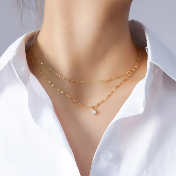 PVD Coated 18K Gold Plated 18K Gold 304 Stainless Steel Fashion 304 Stainless Steel Necklace