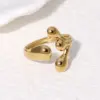 Wholesale PVD Coated Real Gold Plated 18K Gold Asymmetrical Irregular 304 Stainless Steel Sweet Simple Style IG Style Waterproof Non Tarnish Open Rings
