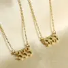 Wholesale Jewelry Simple Style Number 304 Stainless Steel Titanium Steel 18K Gold Plated Plating Stainless Steel Necklaces