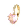 Wholesale Fashion Heart Brass Zircon Copper Earrings