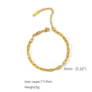 Zhslg21 (Square Line O-Shaped Bracelet) / 18K Vacuum Vapor Plating