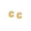 Wholesale 1 Pair IG Style U Shape Geometric Inlay Copper Zircon Gold Plated Ear Cuffs Earrings