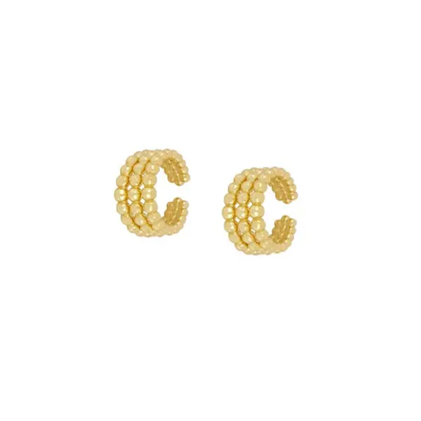 Wholesale 1 Pair IG Style U Shape Geometric Inlay Copper Zircon Gold Plated Ear Cuffs Earrings