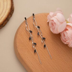 E4870-1/silver-black diamond inlay