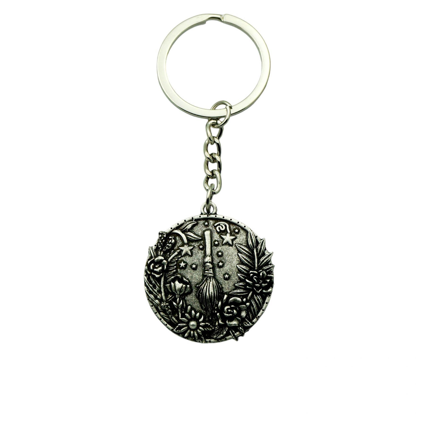 Wholesale sy Magic Witch Broom Key Chain Vintage Pendant Key Ring Fashion Gift for Men and Women