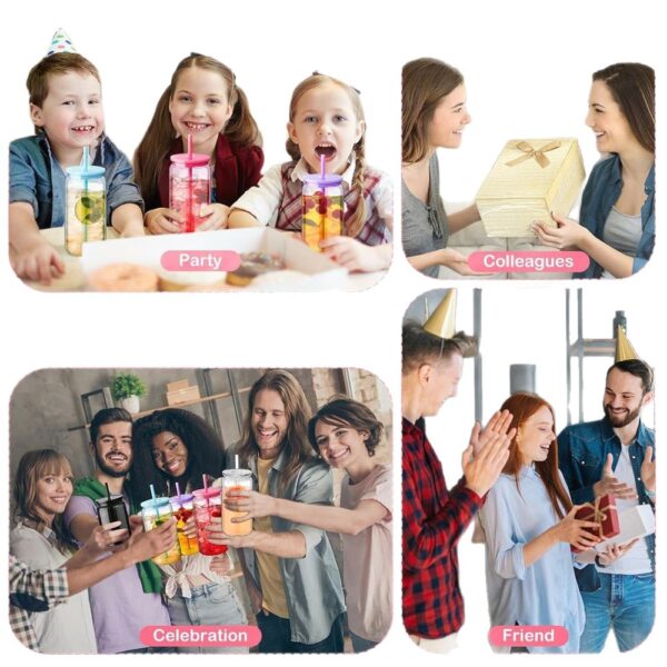 Wholesale High color value 16oz plastic pipette cup single layer transparent color mason cup cola cup cross-border exclusive