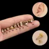 1 Piece 316L Stainless Steel Copper Zircon Ear Cartilage Rings & Studs Heart Shape Waterproof Non Tarnish Surgical Steel Ear Cartilage Rings & Studs