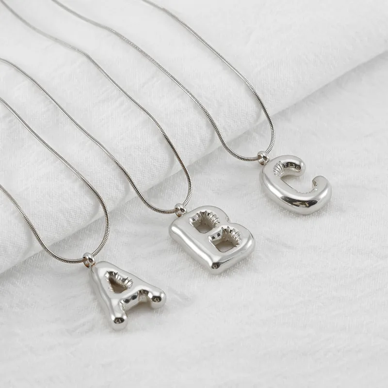 Wholesale 304 Stainless Steel Simple Style lishing Letter Titanium Steel Pendant Necklace