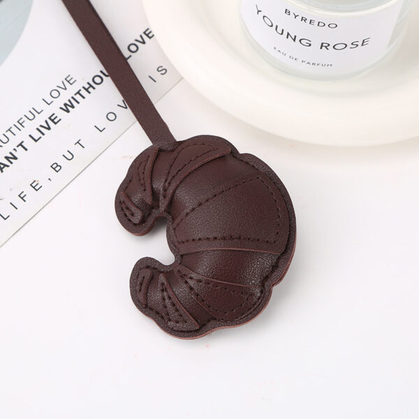 Wholesale New creative patch croissant pendant DIY leather bag keychain jewelry accessories
