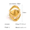 Wholesale PVD Coated 18K Gold Real Gold Plated Geometric 304 Stainless Steel Vacation French Style Waterproof Non Tarnish Open Rings