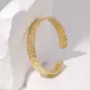 Wholesale PVD Coated Real Gold Plated 18K Gold Irregular Solid Color 304 Stainless Steel IG Style Modern Style Simple Style Waterproof Non Tarnish Bangle