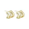 Wholesale 1 Pair Elegant Solid Color Plating Copper Ear Studs