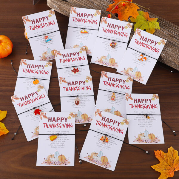 Wholesale Thanksgiving Maple Leaf Turkey Pine Cone Bracelet