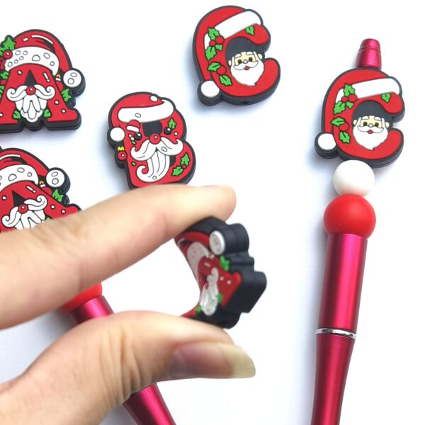 Wholesale 10pcs Christmas Silicone Epoxy ABC Loose Beads