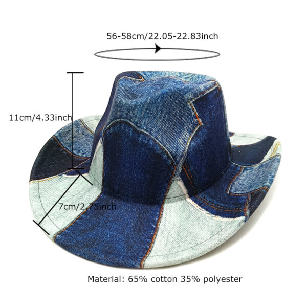 Wholesale Western Denim New Woolen Hat Jazz Hat Autumn and Winter Vintage Warm Hat Men's and Women's Couple Stage Hat