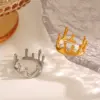 Wholesale Ion Plating (IP) 18K Gold Plated Irregular 304 Stainless Steel Vintage Style Simple Style Waterproof Non Tarnish Open Rings